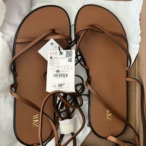 Zara strappy brown sandals
